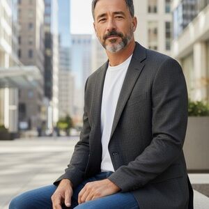 Sophisticated Charcoal Tweed Blazer for Men - Mr. Class